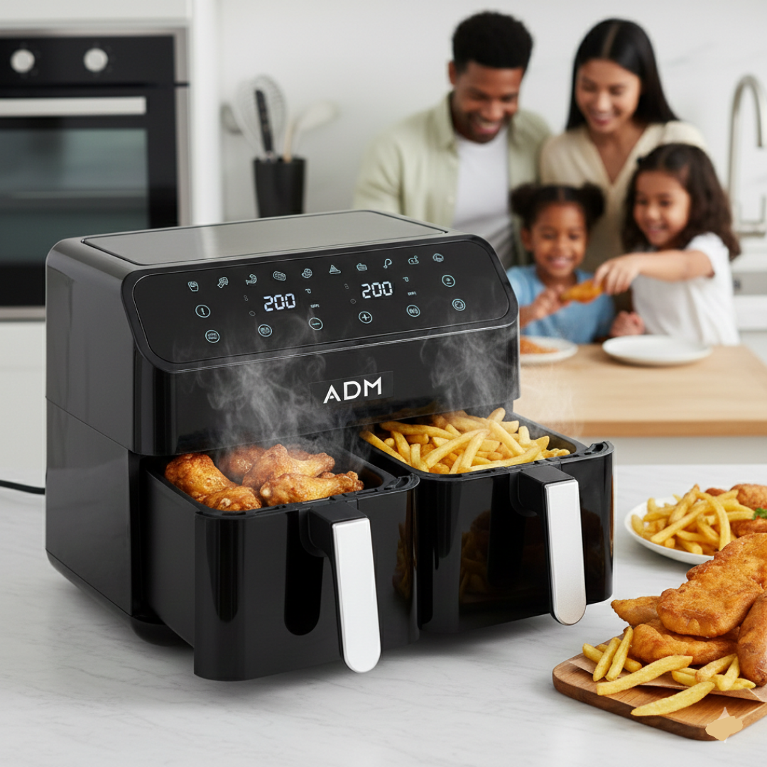 Dvojitá fritéza s horúcim vzduchom ADM – 2 košíky, 8L