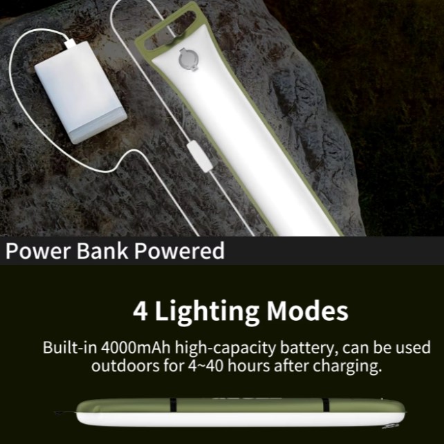 Nafukovacie LED svetlo na kempovanie s USB