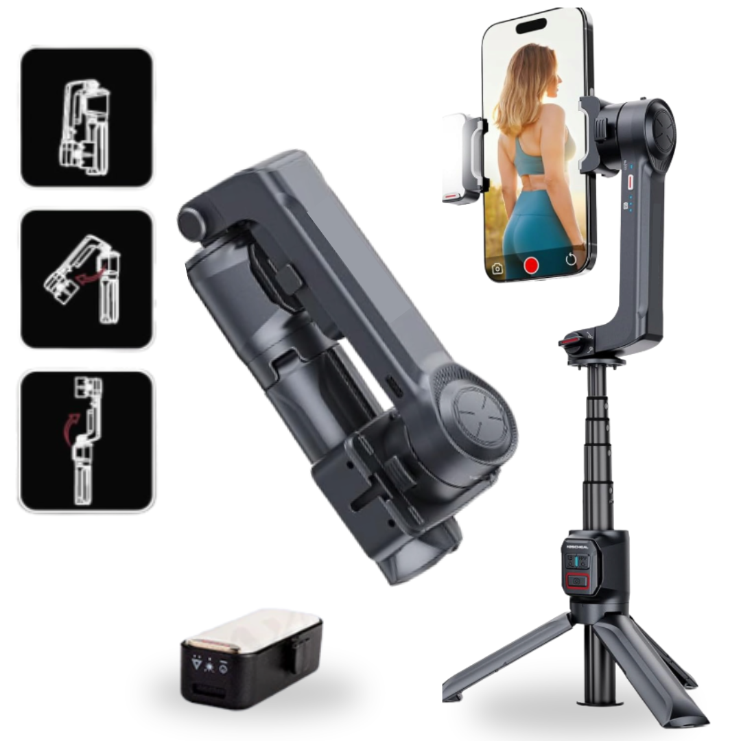 2-osový gimbal stabilizátor a selfie tyč | odnímateľné svetlo A10