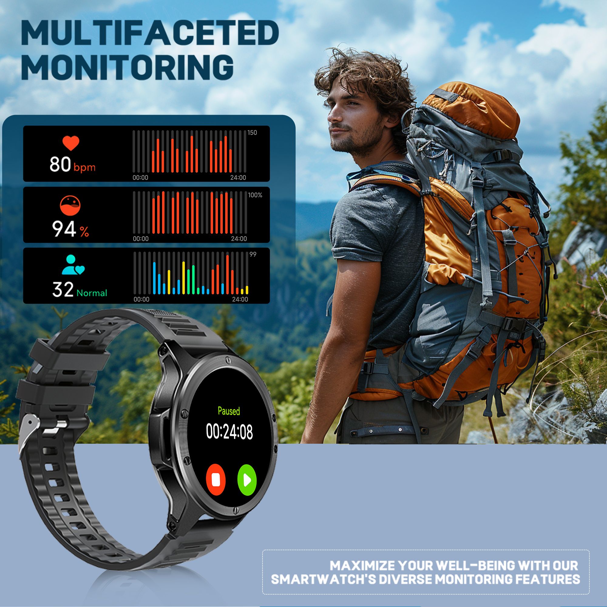 Smartwatch V21 s baterkou a viac ako 100 športovými režimami