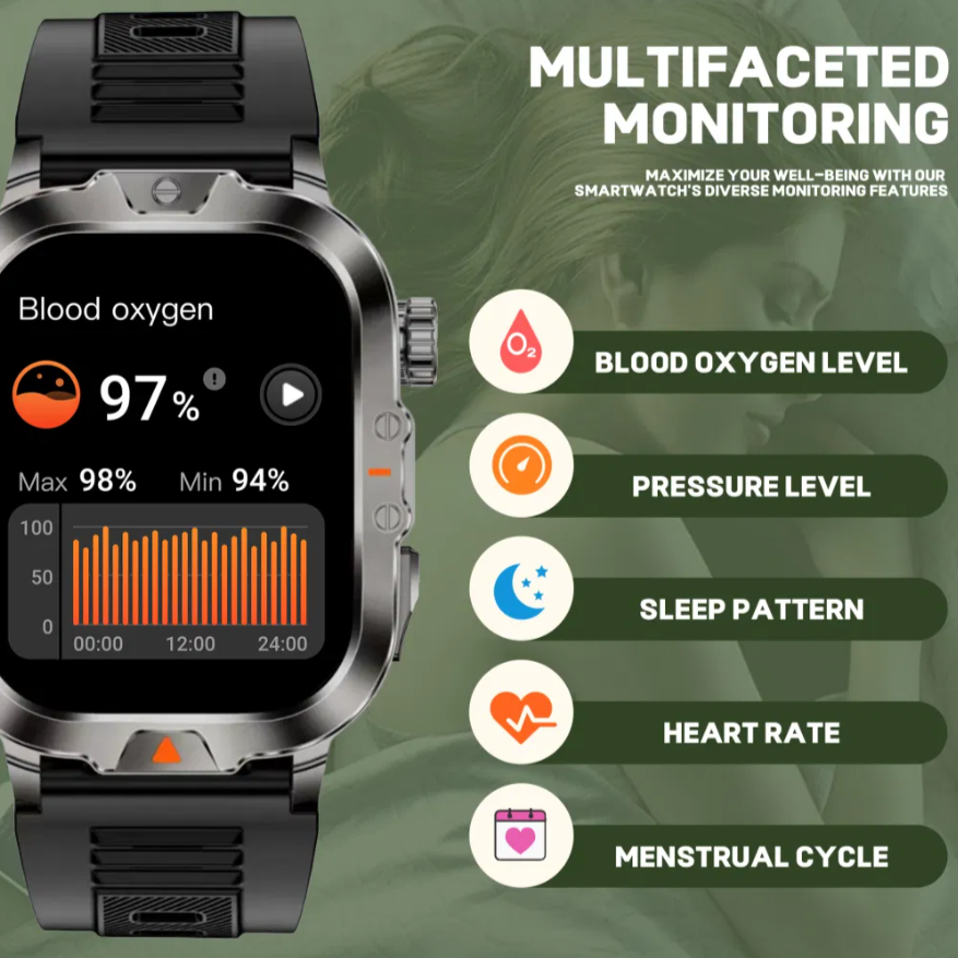 Smartwatch V17 vodotesný s integrovanou baterkou