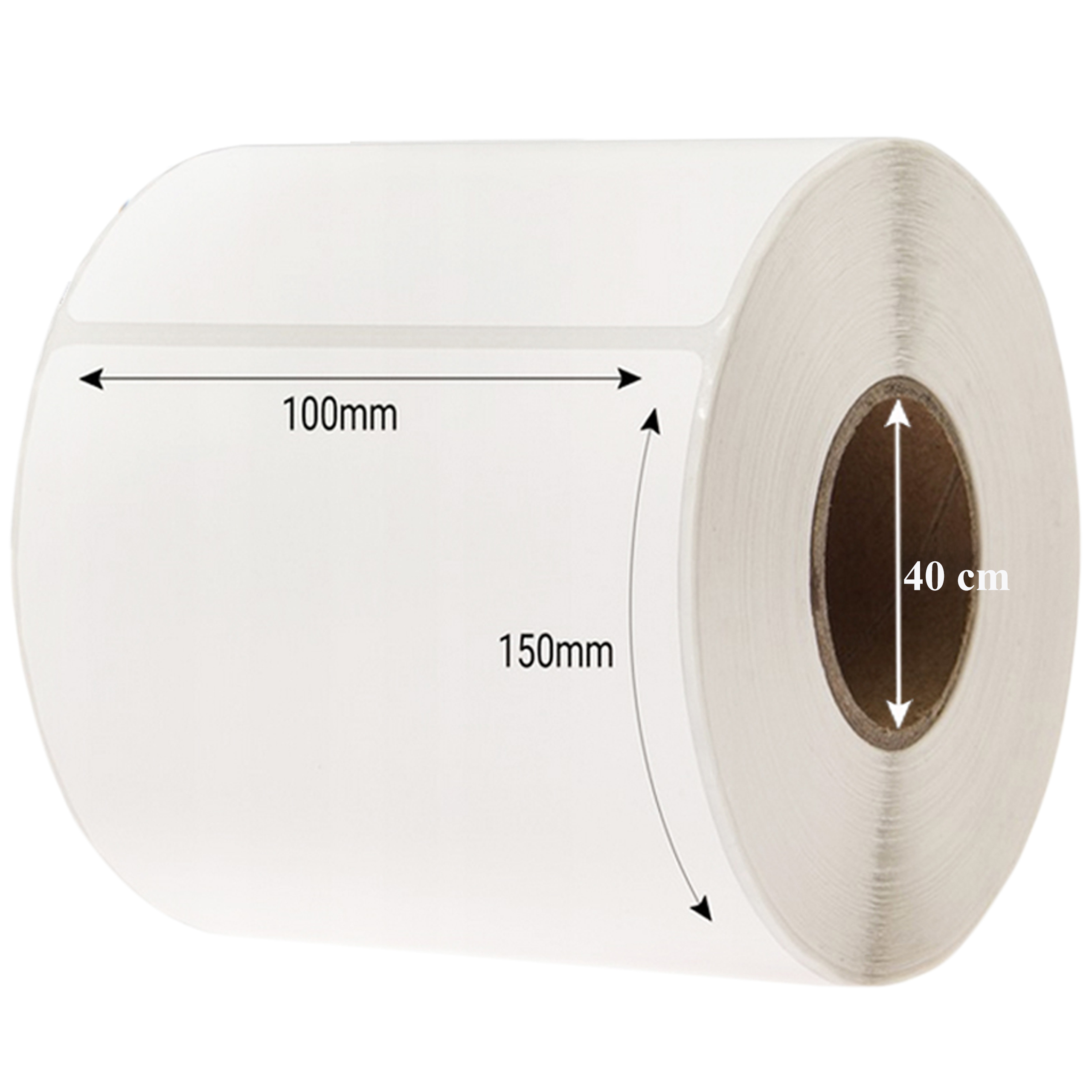 Biele termálne samolepiace etikety 100x150 mm, 500 ks, perforované